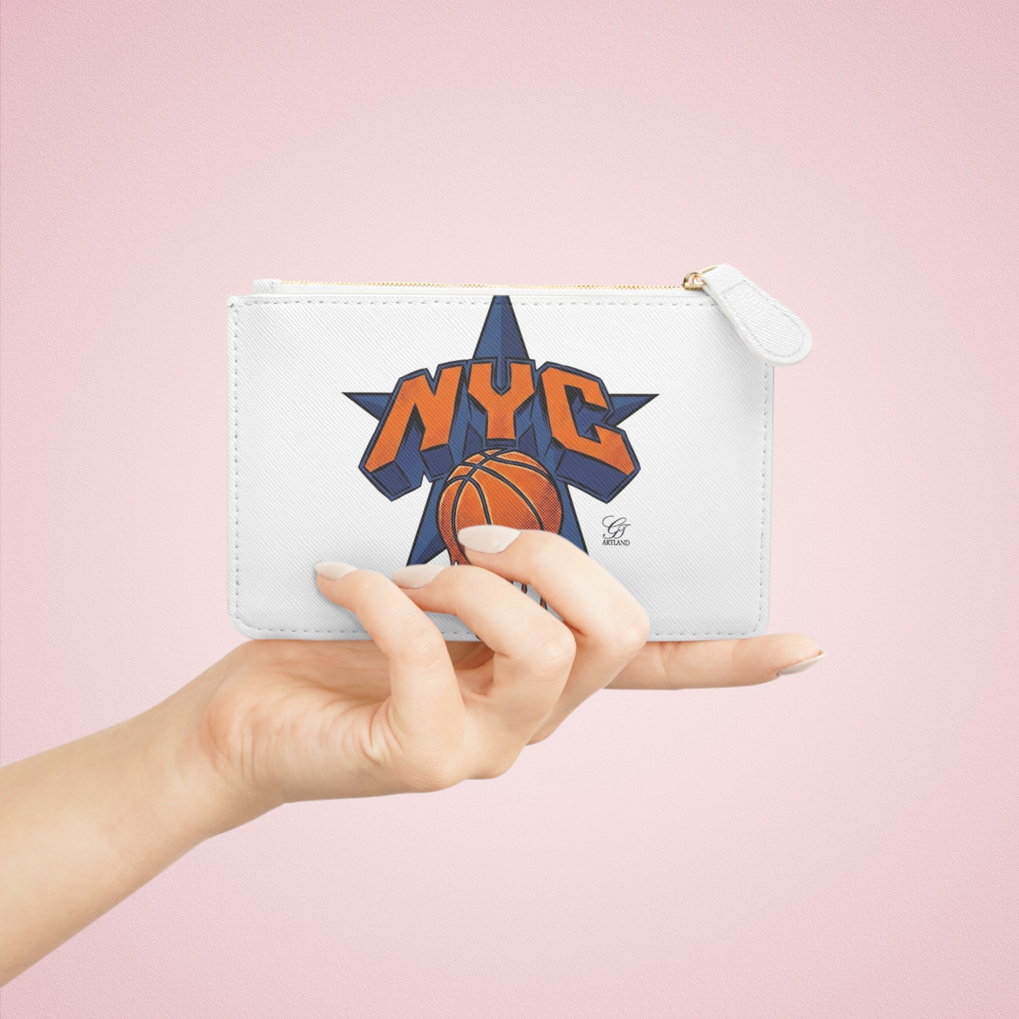 NYC Drip Basketball Mini Clutch Bag | Urban Sports Logo, Star Graphic by GT Artland