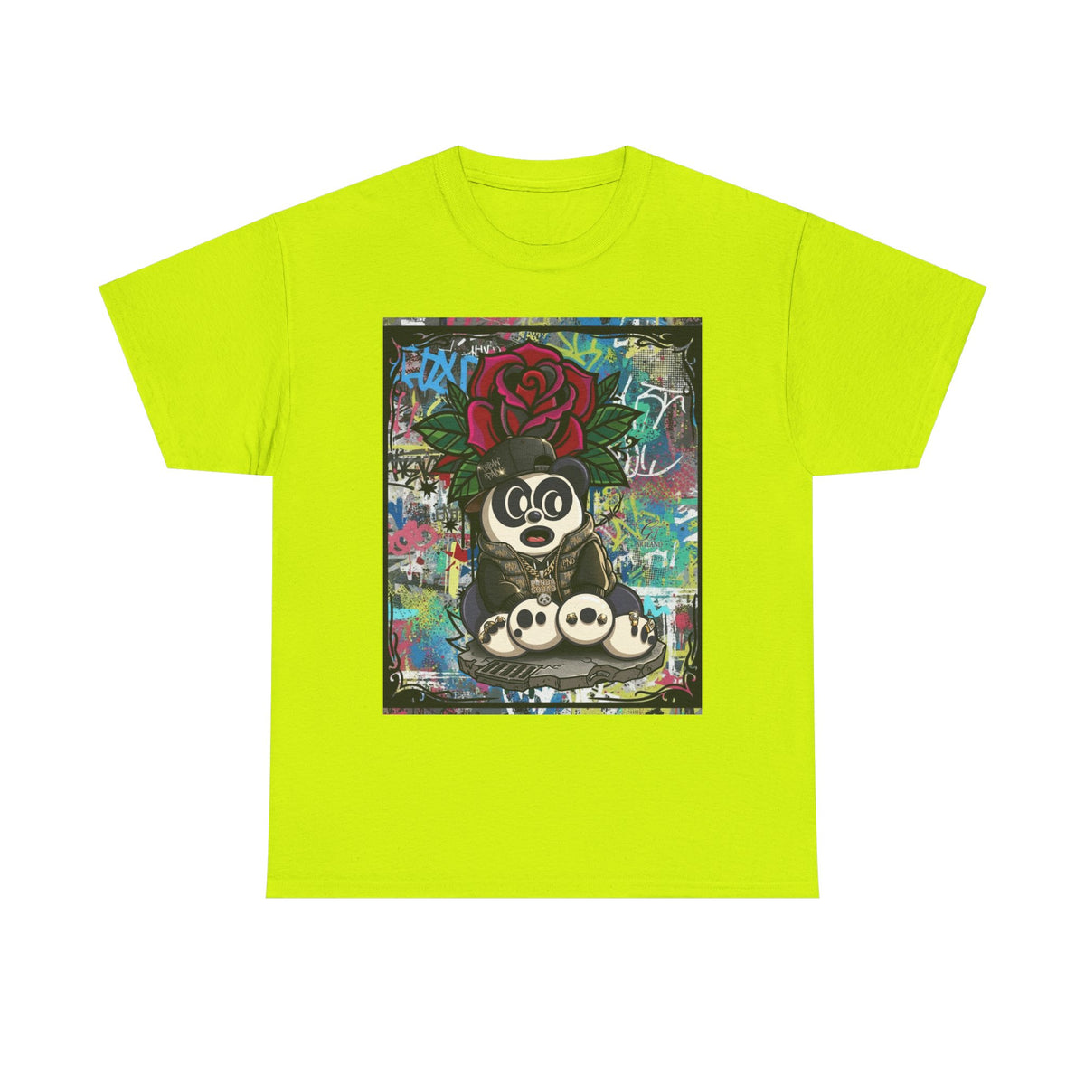 Panda with Rose Tee | Graffiti Street Art Panda T-Shirt by GT Artland