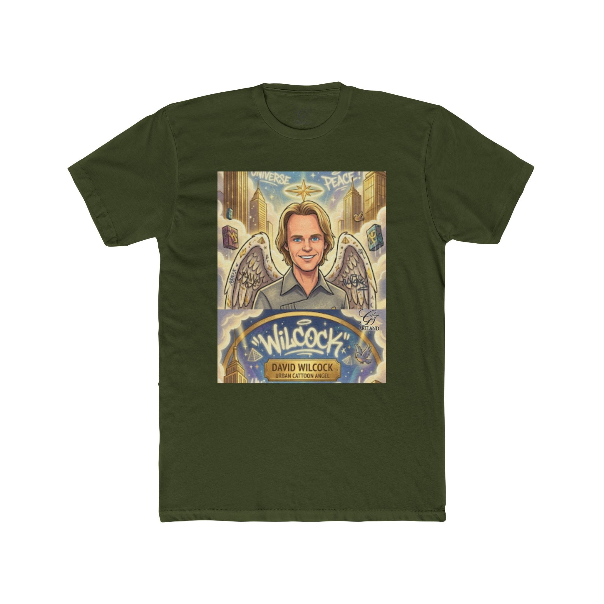 David Wilcock Angel Portrait Tee — Spiritual Memoir Graphic T-Shirt by GT Artland