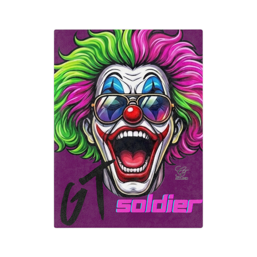 Neon GT Soldier Fan Gear Clown Blanket | Velveteen Microfiber by GT Artland