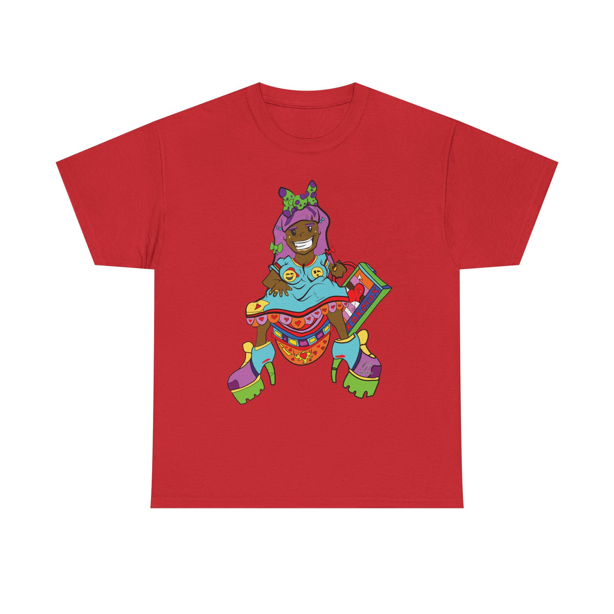 Colorful Psychedelic Girl Character T-Shirt | Retro Cartoon Graphic Tee by GT Artland