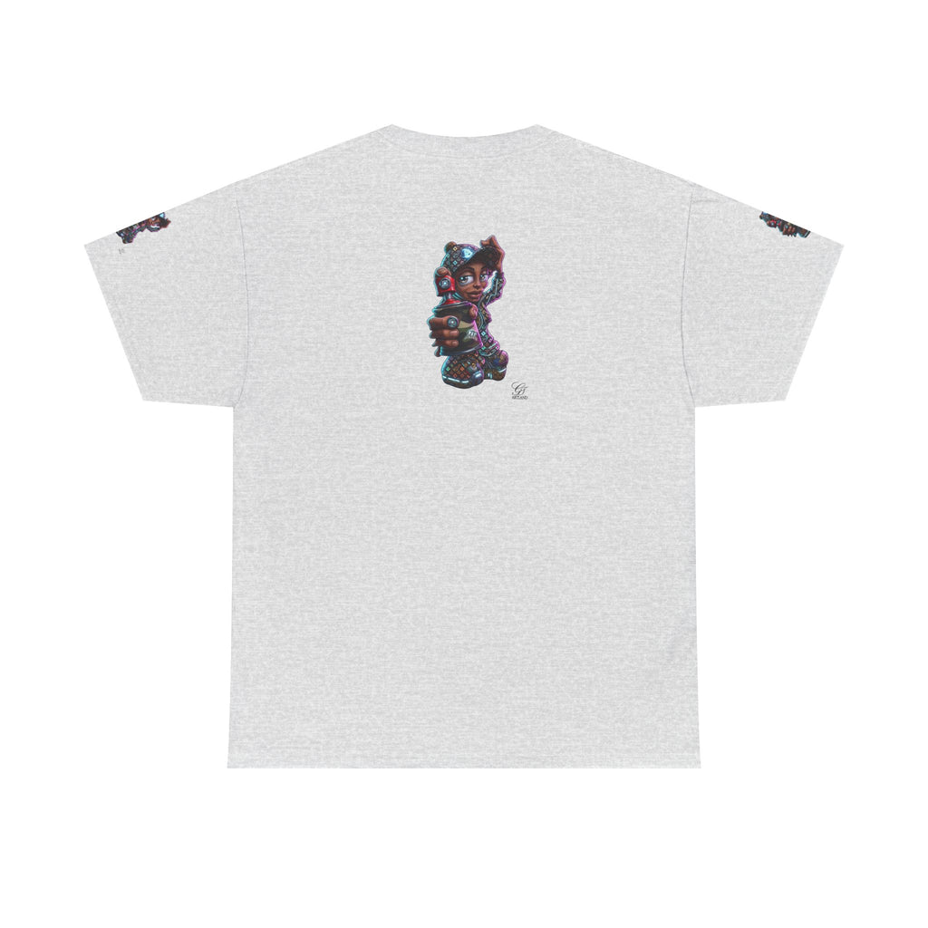 Ebony Futuristic Urban Spray Can Kid Gamer Tee - Cute Streetwear Graphic T-Shirt by GT Artland