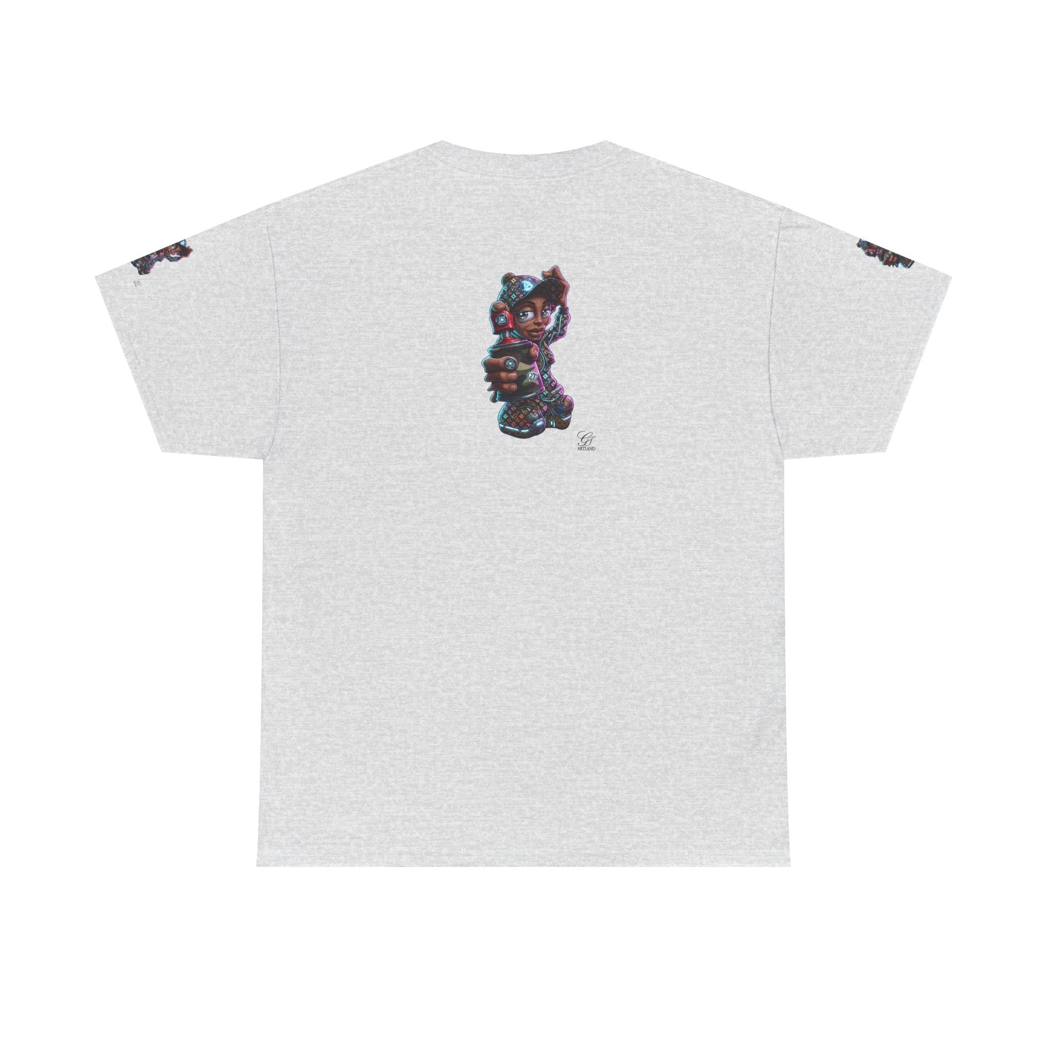 Ebony Futuristic Urban Spray Can Kid Gamer Tee - Cute Streetwear Graphic T-Shirt by GT Artland
