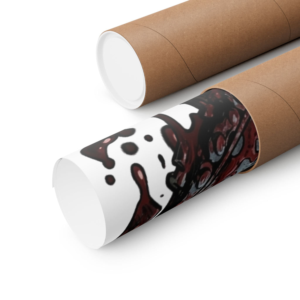 Leatherface Chainsaw Poster Matte Vertical | Horror Movie Art, Bloody Slasher Print by GT Artland