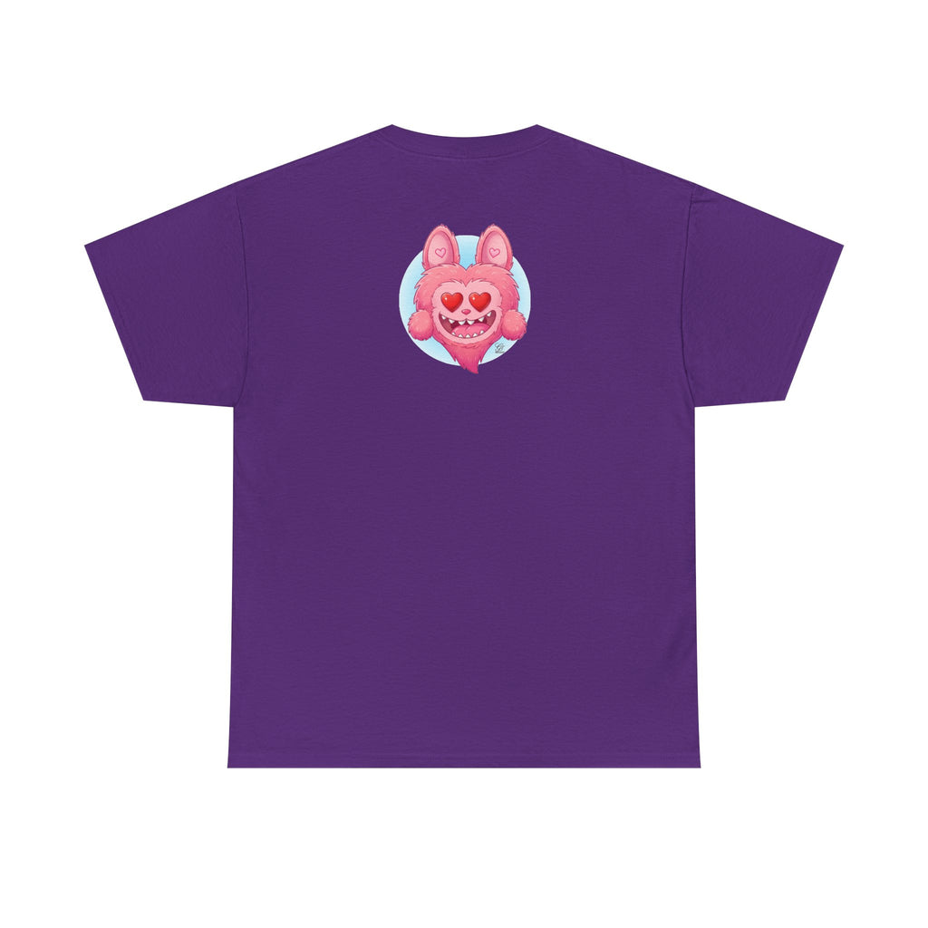 Pink Heart-Eyed Monster T-Shirt | Cute Fuzzy Creature by GT Artland