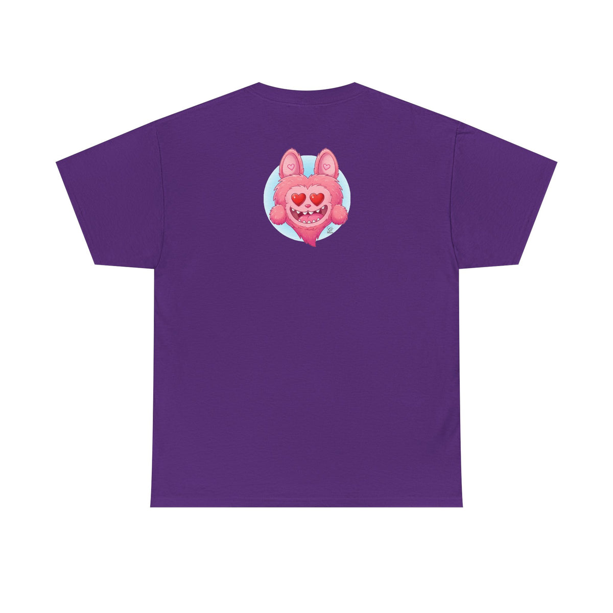 Pink Heart-Eyed Monster T-Shirt | Cute Fuzzy Creature by GT Artland