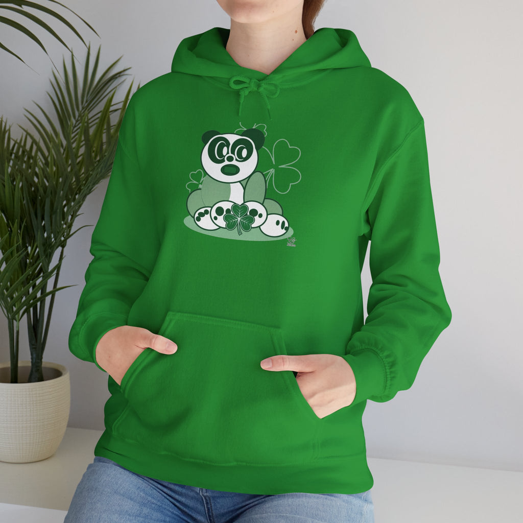 Green Panda with Bamboo Hoodie