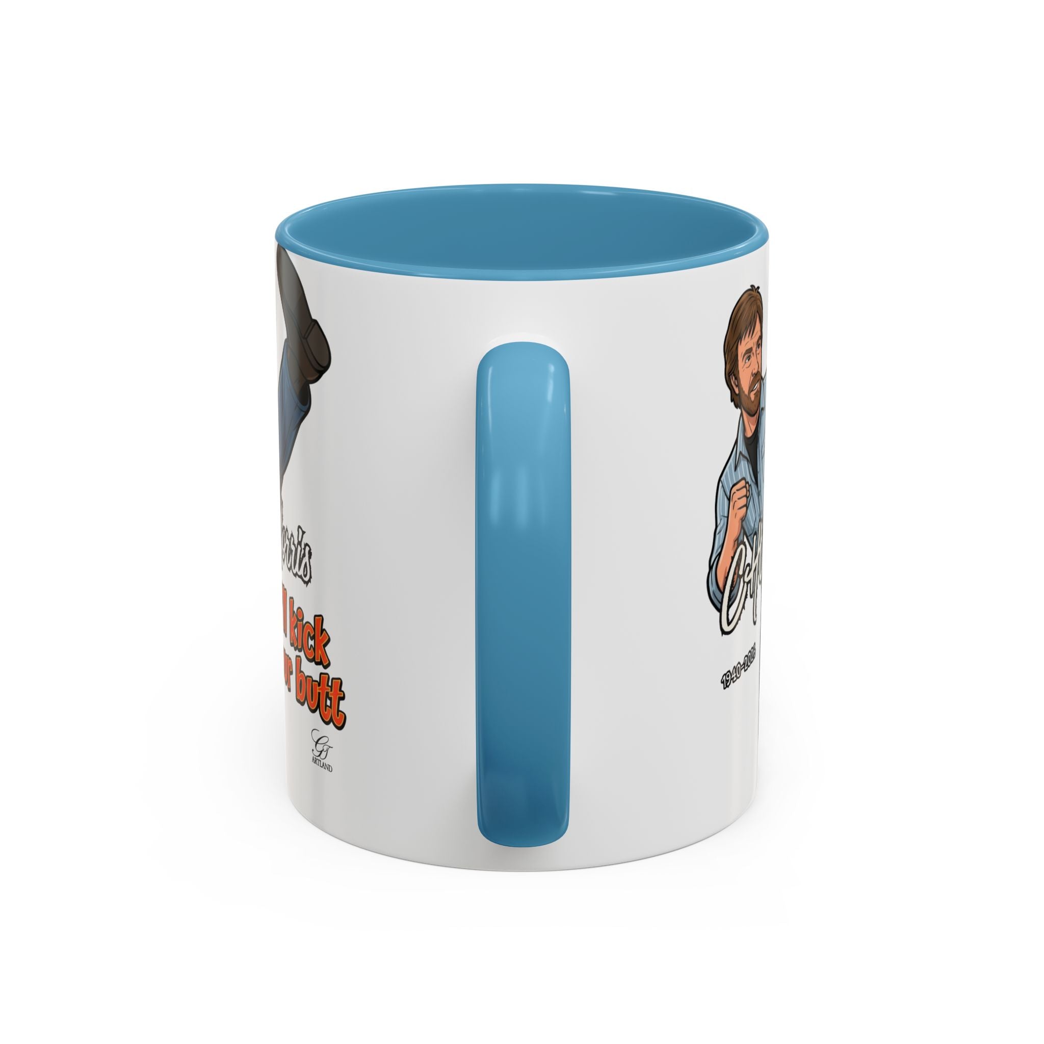 Martial Arts Chuck Norris Kick Butt Humor Character Mug | Accent Coffee Mug by GT Artland