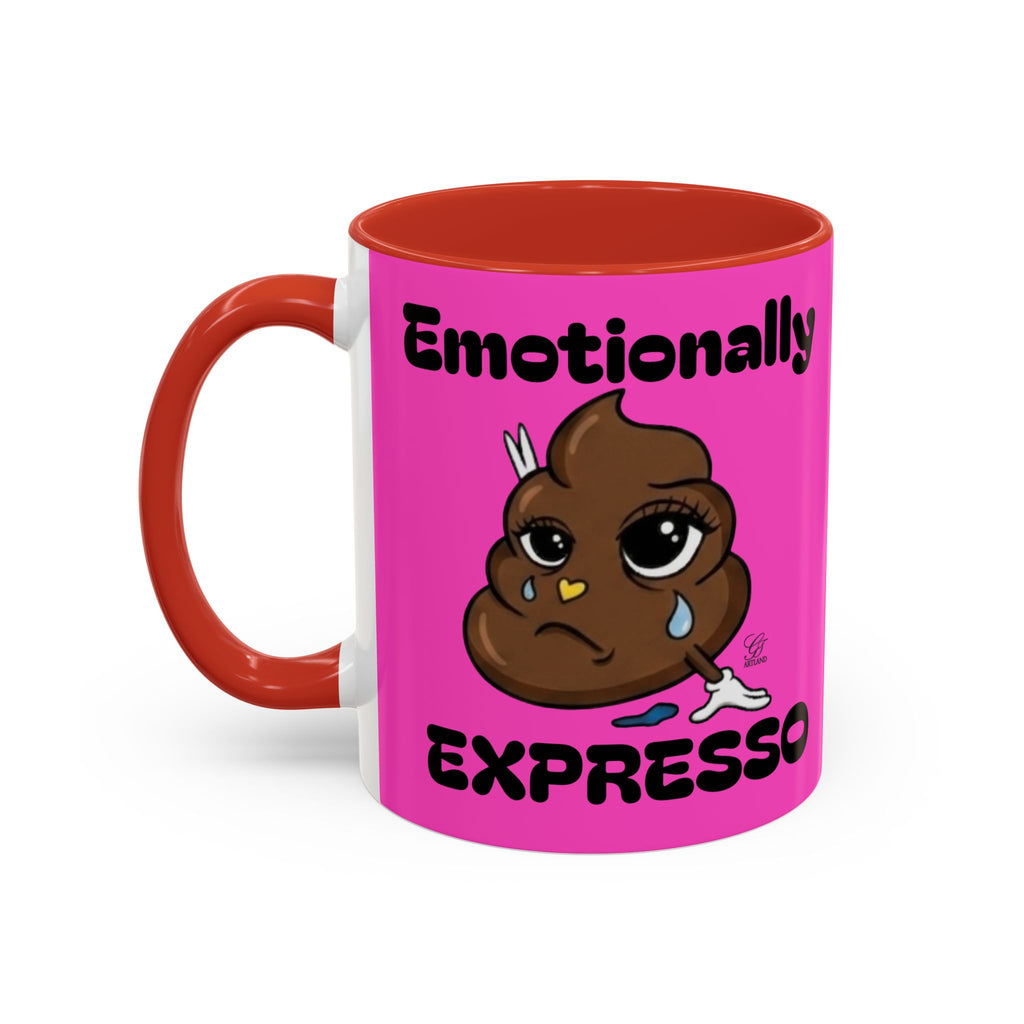 Emotionally Expresso Cute Crying Poop Emoji Designer Coffee Mug by GT Artland