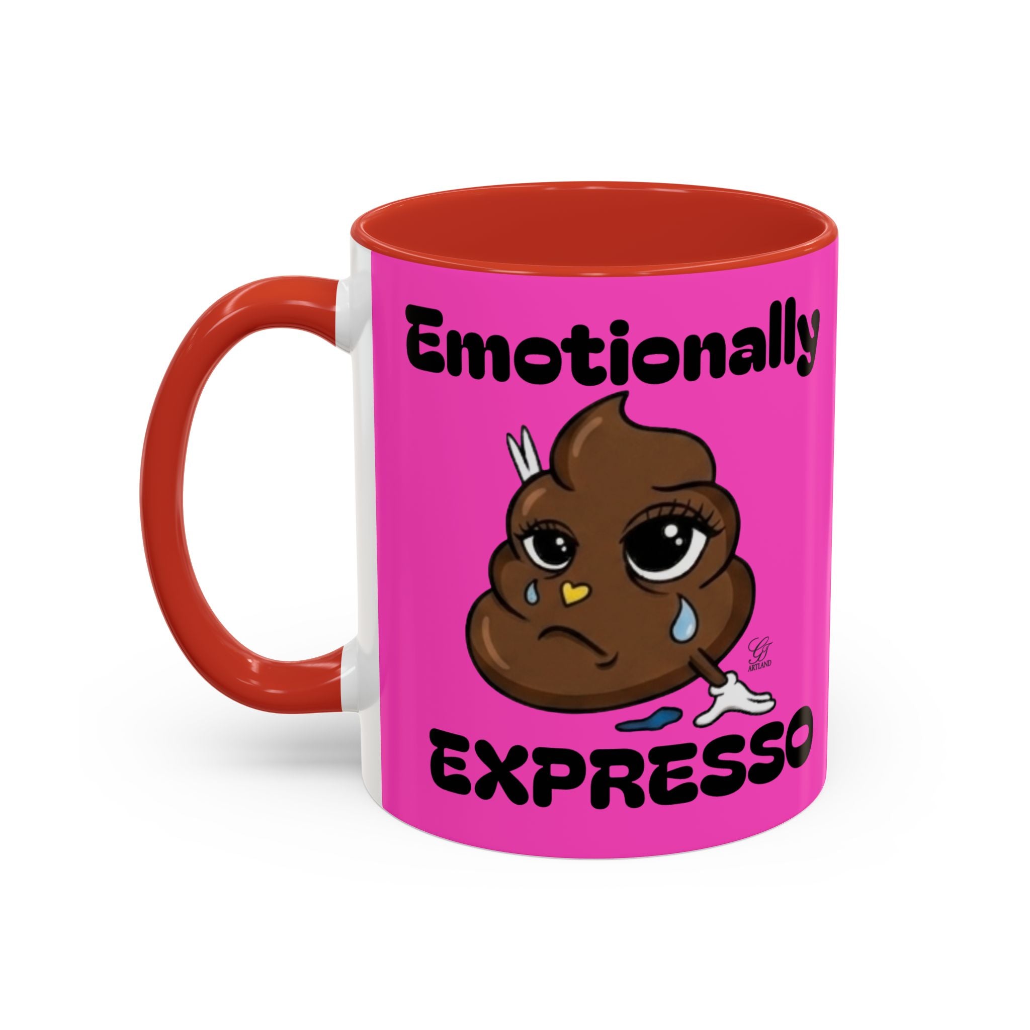 Emotionally Expresso Cute Crying Poop Emoji Designer Coffee Mug by GT Artland
