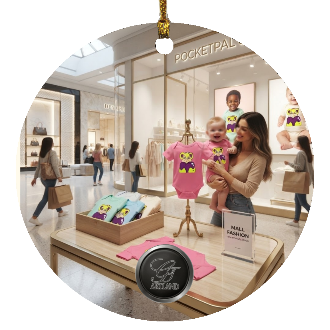 Personalized Add Any Photo Designer SUBORNC Circle Ornament by GT Artland