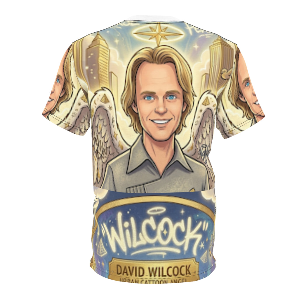 David Wilcock Cartoon Angel Tee | All-Over Print Cut & Sew Shirt by GT Artland