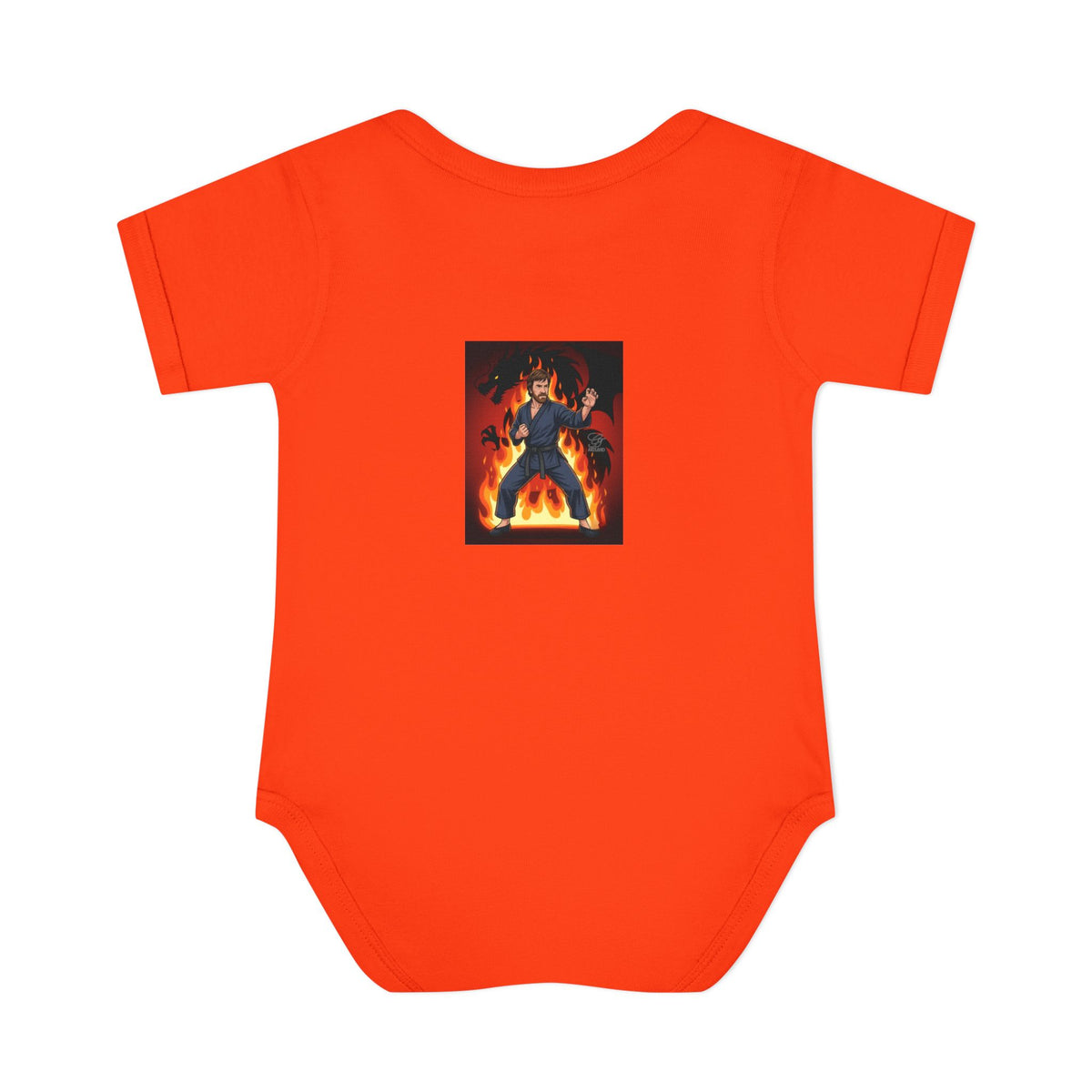 Flame Ninja Infant Bodysuit | Dragon Fire Martial Arts Baby Onesie