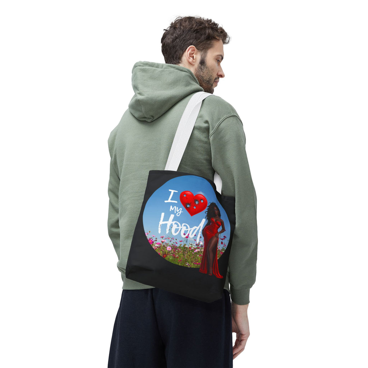 I Love My Hood tote bag | All-over print handbag