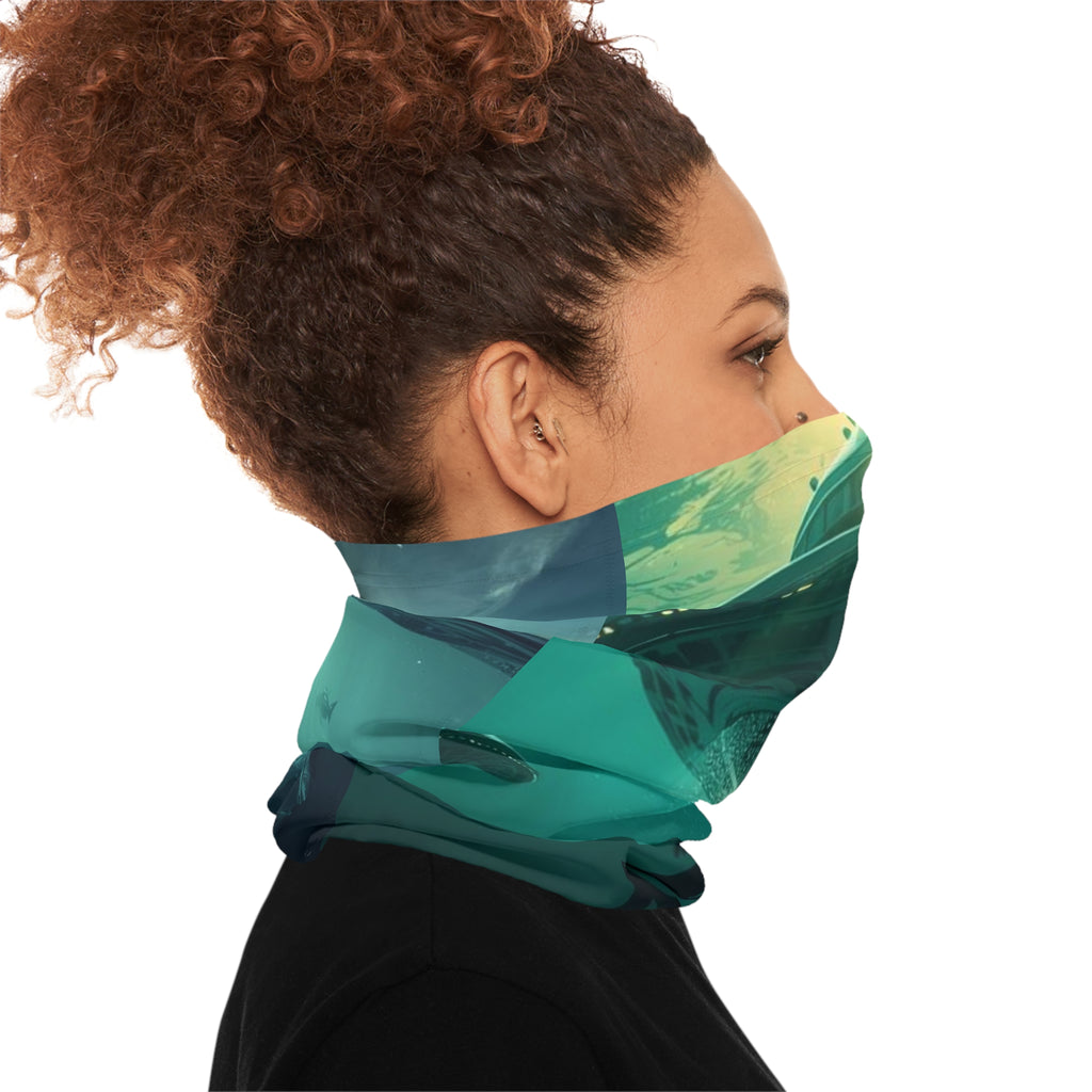 Mermaid Abduction Neck Gaiter | Alien Underwater Scene Face Covering