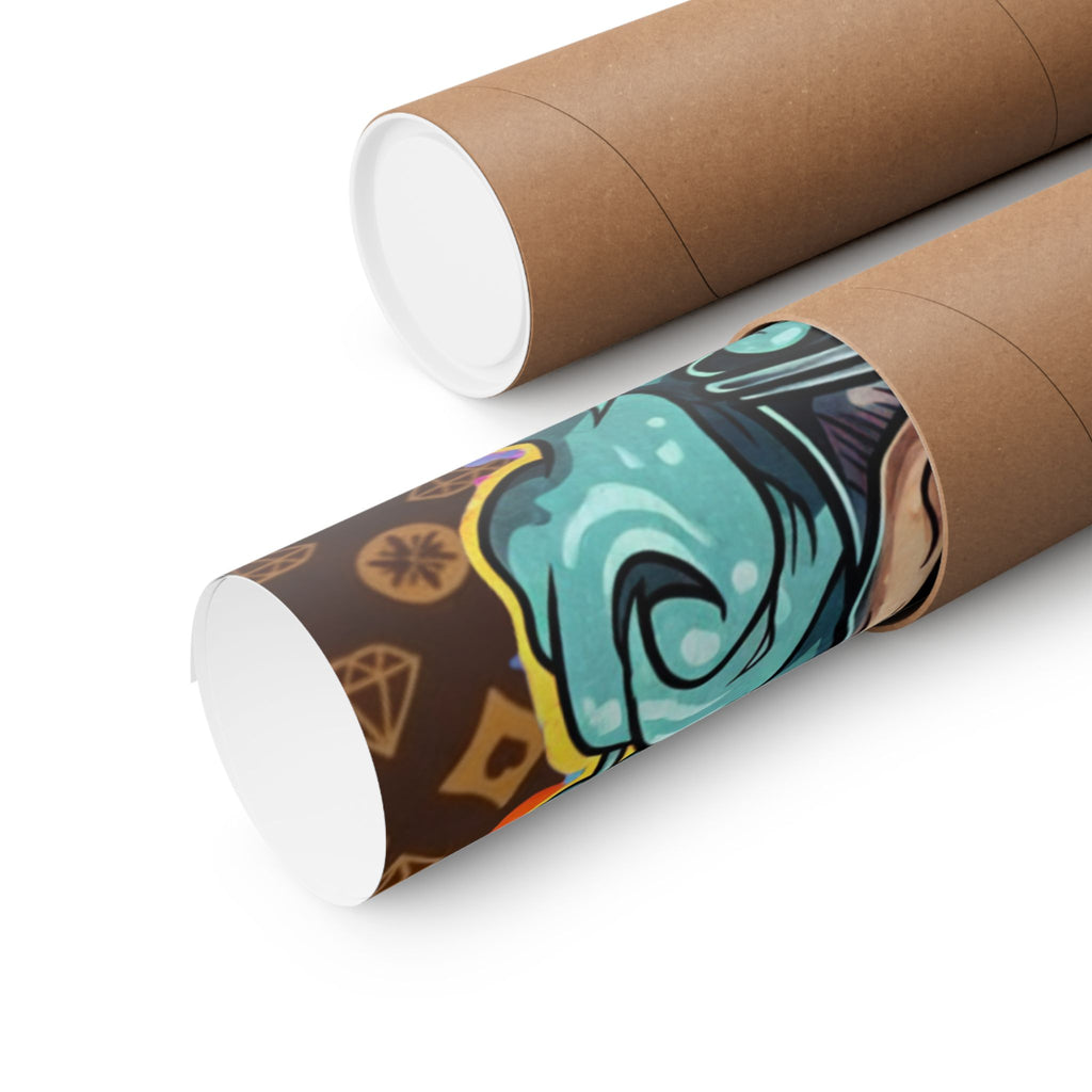 Graffiti King Skull Matte Vertical Poster | Urban Street Art, Colorful Illustration by GT Artland