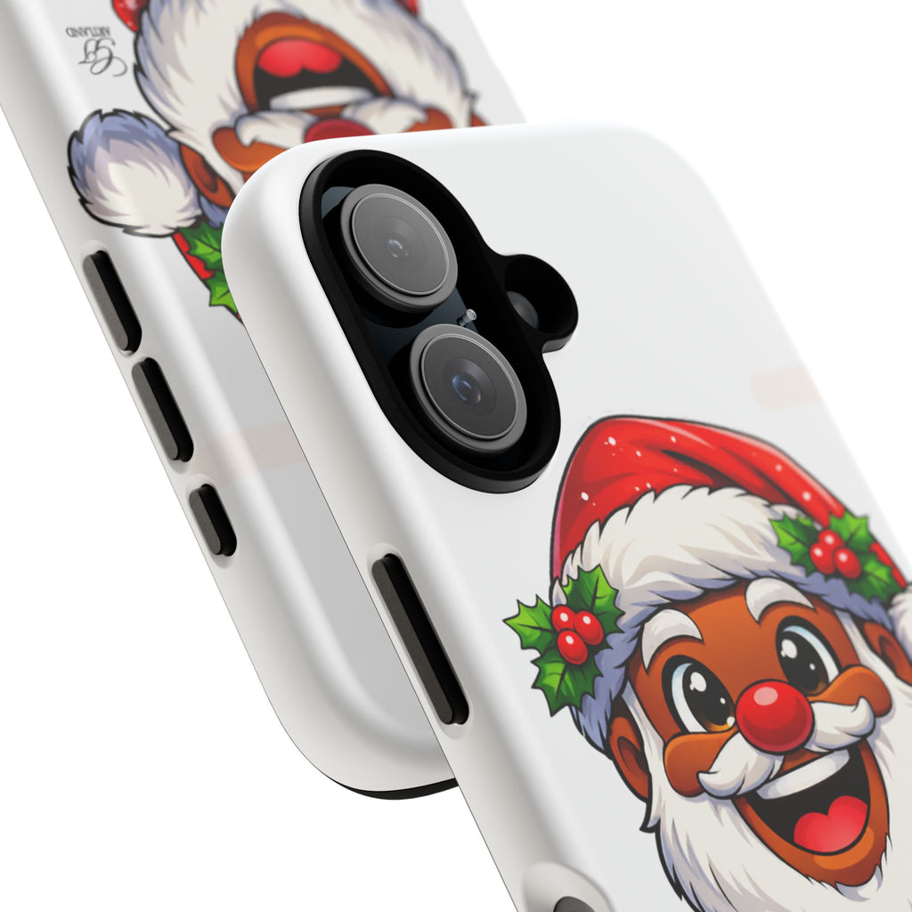 Santa Claus Cartoon Tough Case | Christmas Phone Case, Festive Holiday Design by GT Artland