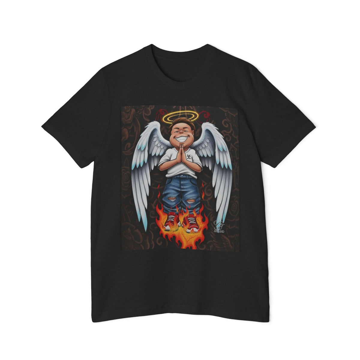 Angel Boy Praying USA-Made Unisex Short-Sleeve Jersey T-Shirt