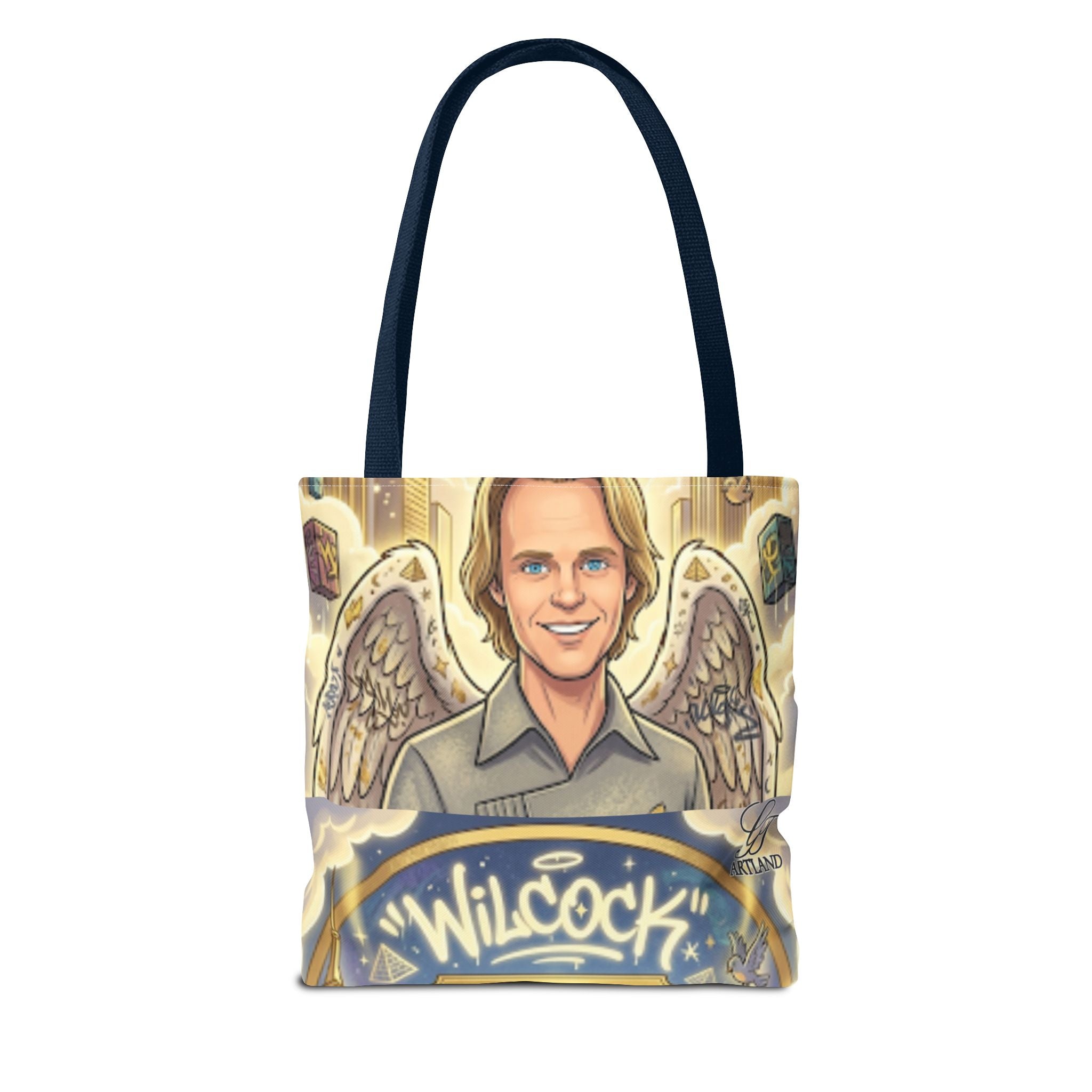 Wilcock Angel Wings Portrait Tote Bag – Illustrated Memorial/Tribute Carryall by GT Artland