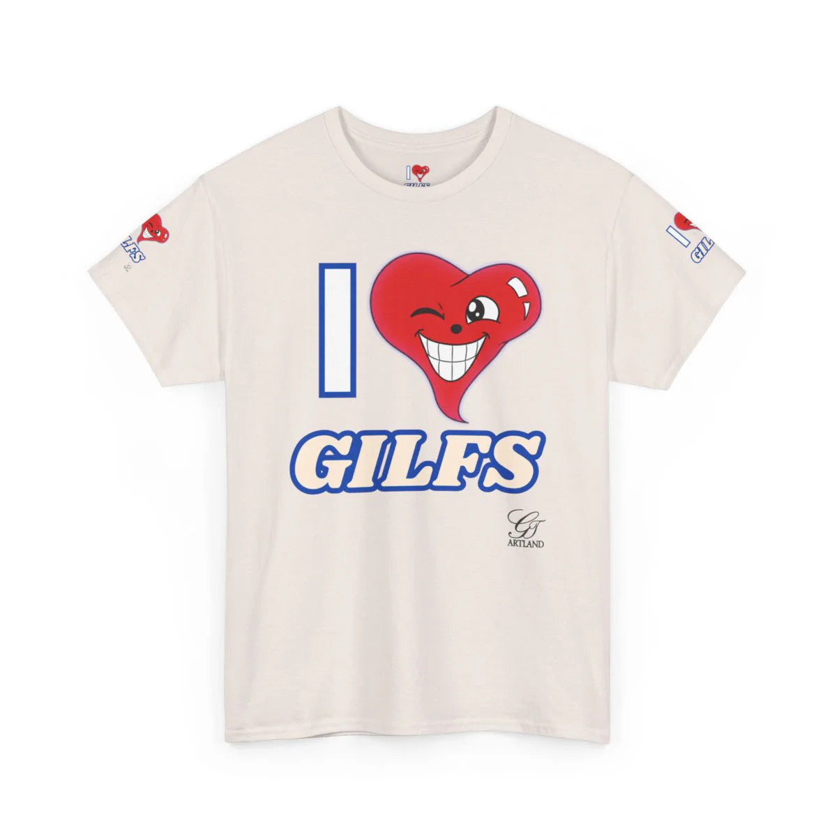I LOVE Heart GILFS Designer Heart Unisex Heavy Cotton Tee by GT Artland
