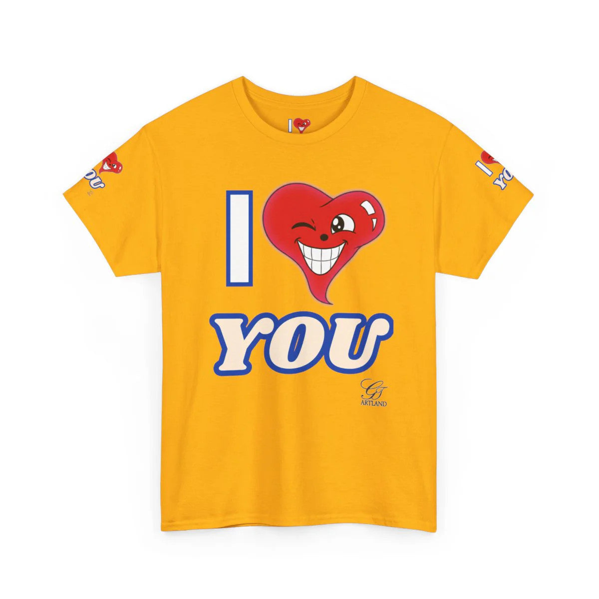 I LOVE Heart YOU Designer Heart Unisex Heavy Cotton Tee by GT Artland
