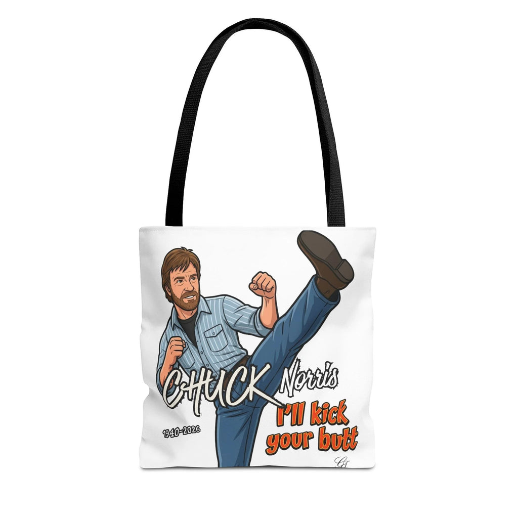 Chuck Norris I'll Kick Your Butt Tote Bag | Martial Arts Illustration by GT
