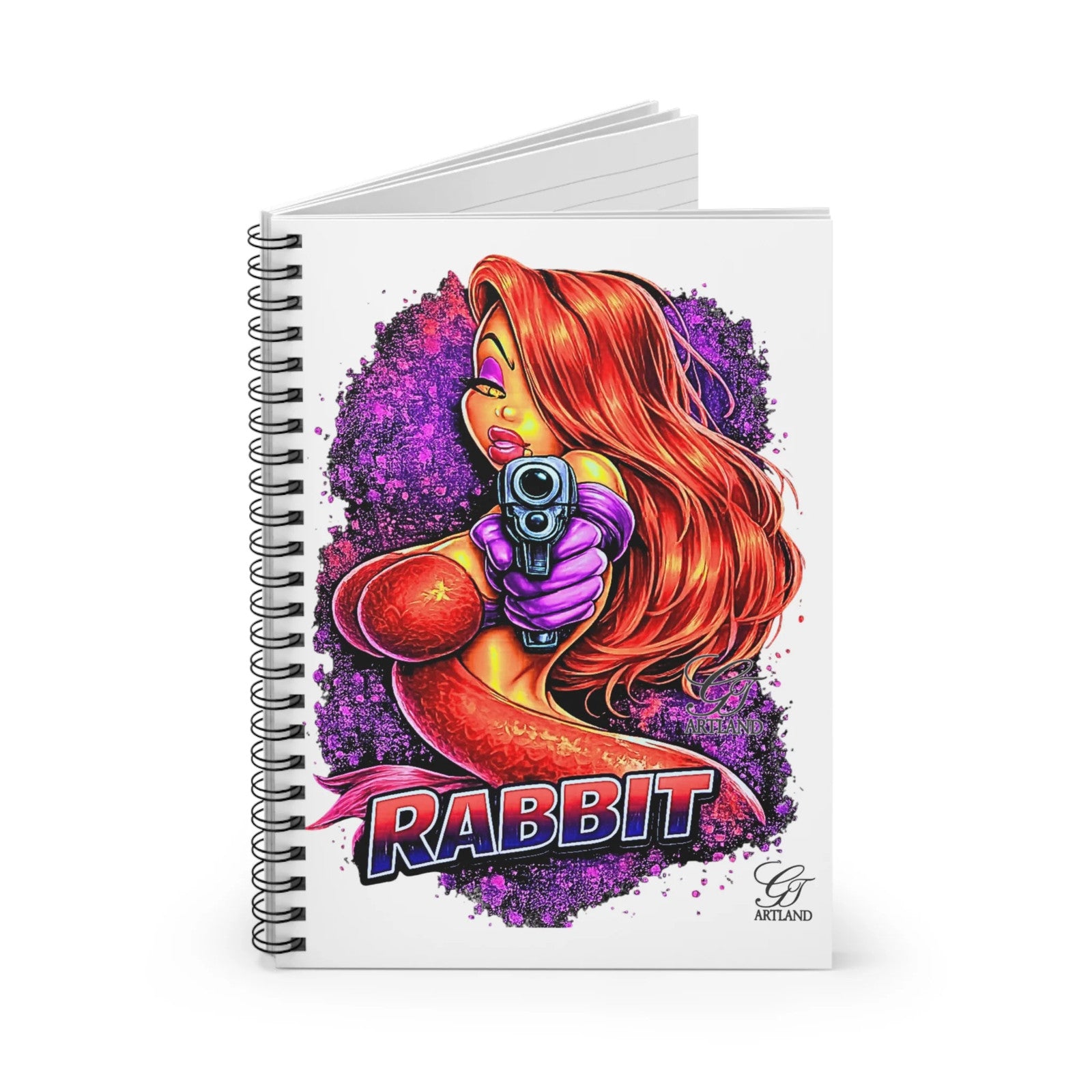 Pinup Rabbit Girl Vixen Spiral Notebook | Ruled Line, Cartoon Femme Fatale Art