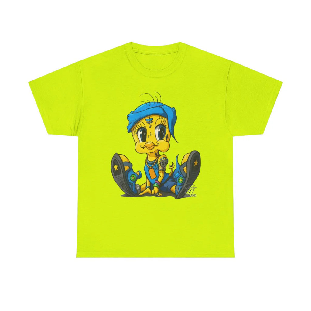 Blue Bandana Ghetto Tweet Bird Designer Unisex style Heavy Cotton Tee BY GT