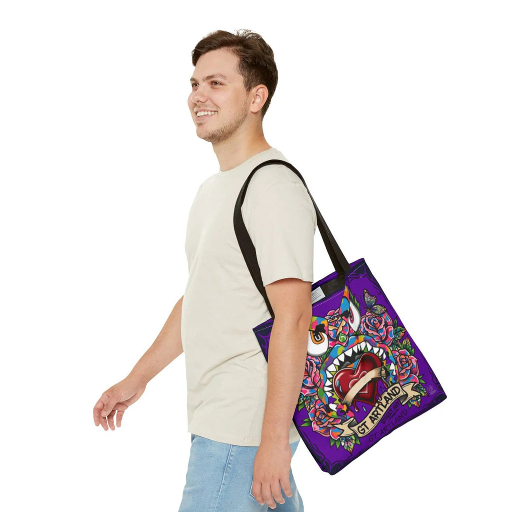 Colorful Gape Tattoo Monster Heart Tote Bag Designer Purple Haze Edition |