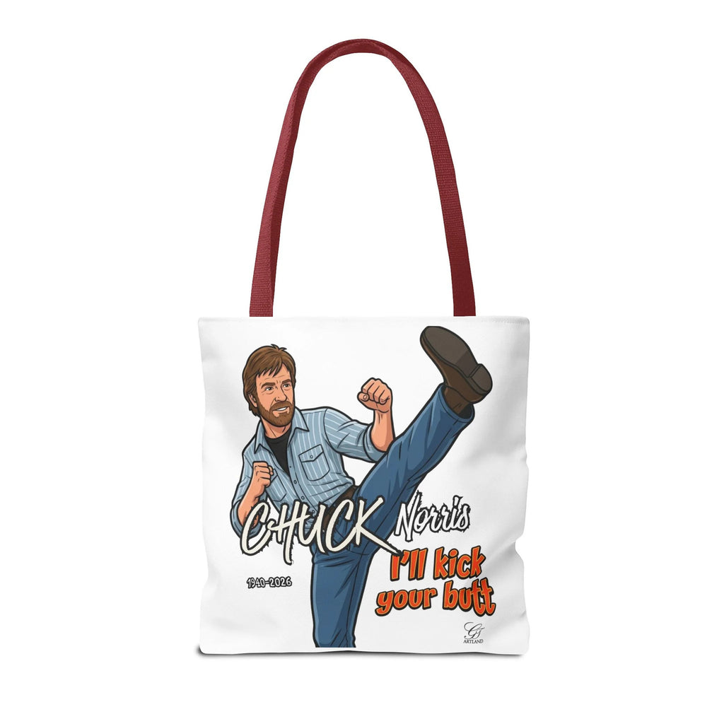 Chuck Norris I'll Kick Your Butt Tote Bag | Martial Arts Illustration by GT