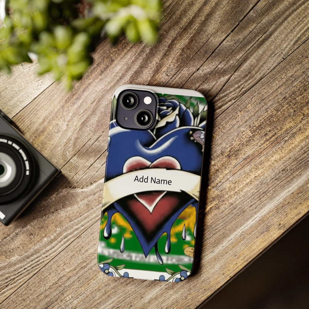 Blue Rose Garden Urban Styled Illustration Slim Phone Case | by GT Artland