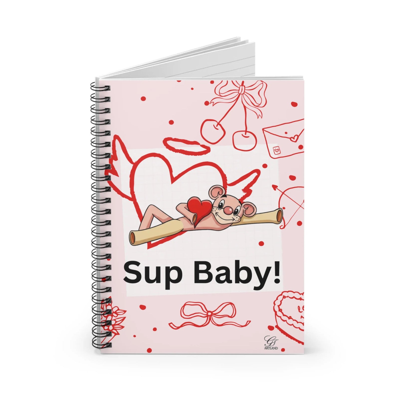 Sup Baby Sugar Bear Spiral Notebook - Ruled Line by GT Artland- 118 Pages