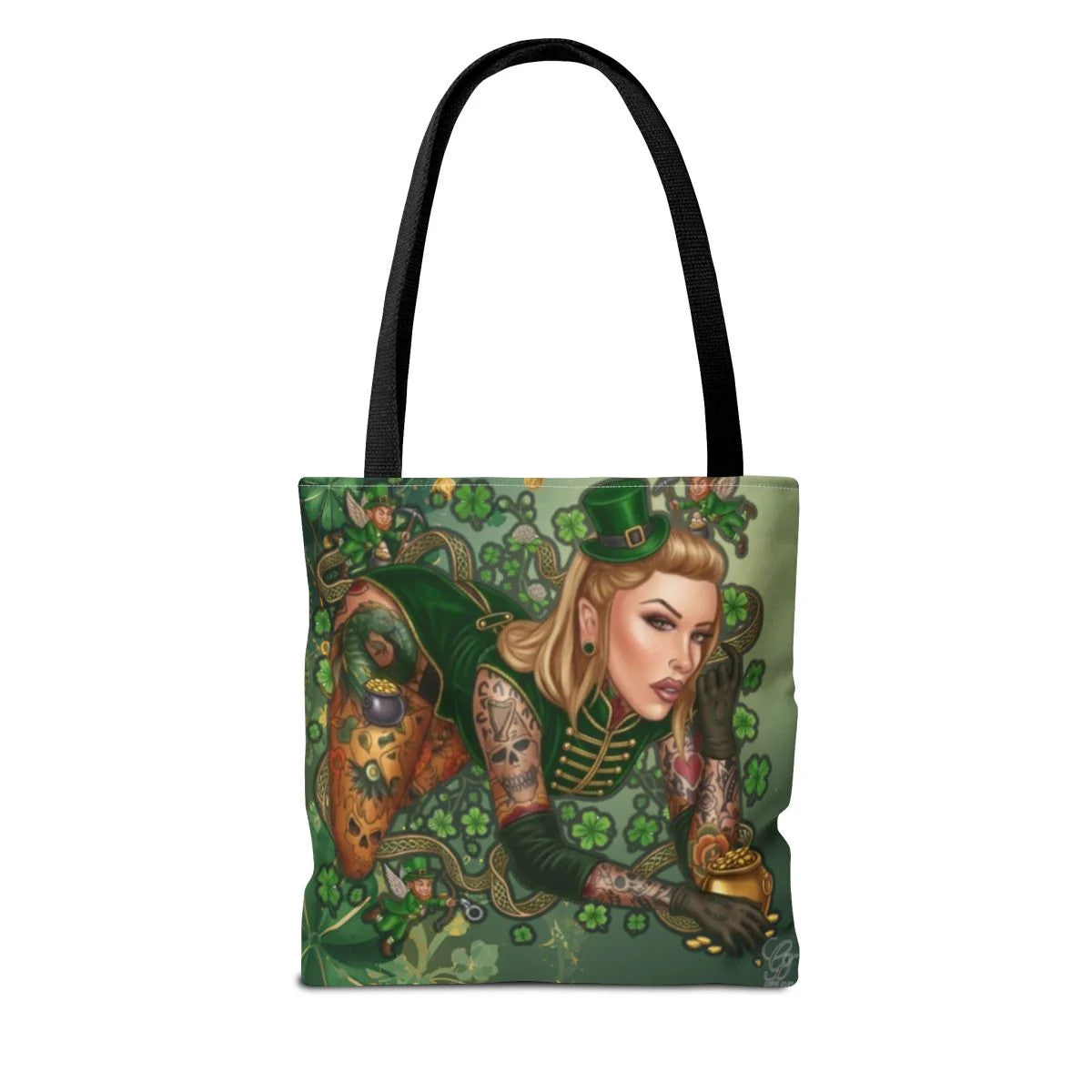 Irish St. Patick Theme Sexy Hot Irish Vixen with Tattoos Designer Tote Bag by