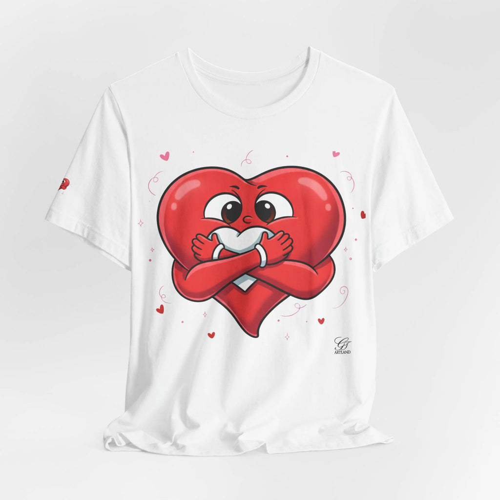 Cute Heart Holding Heart Love Unisex Jersey Short Sleeve Tee by GT Artland