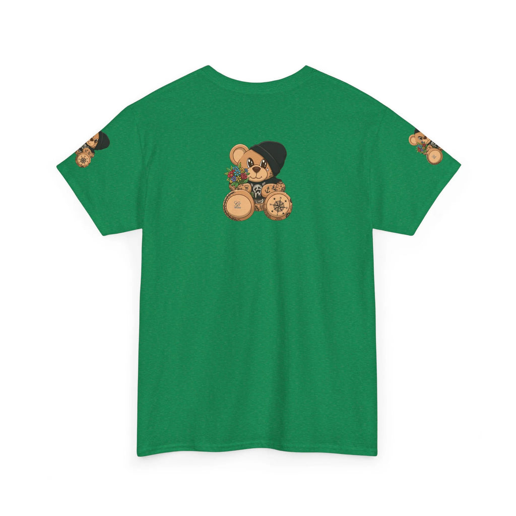 Teddy Bear with Beanie and Compass Tee | Floral Bouquet Graphic by GT Artland