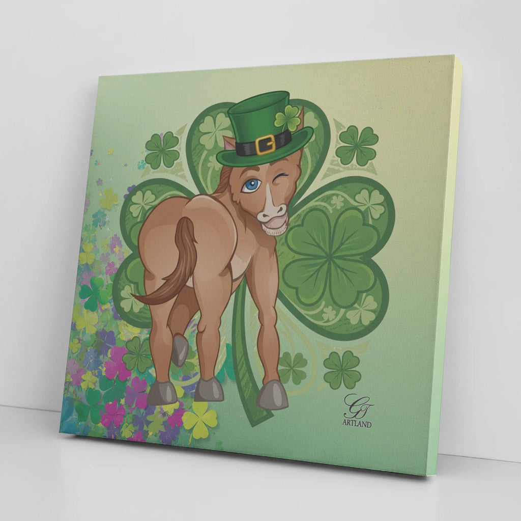 Horse St Patrick Designer Irish Abstract Canvas Wrap by GT Artland