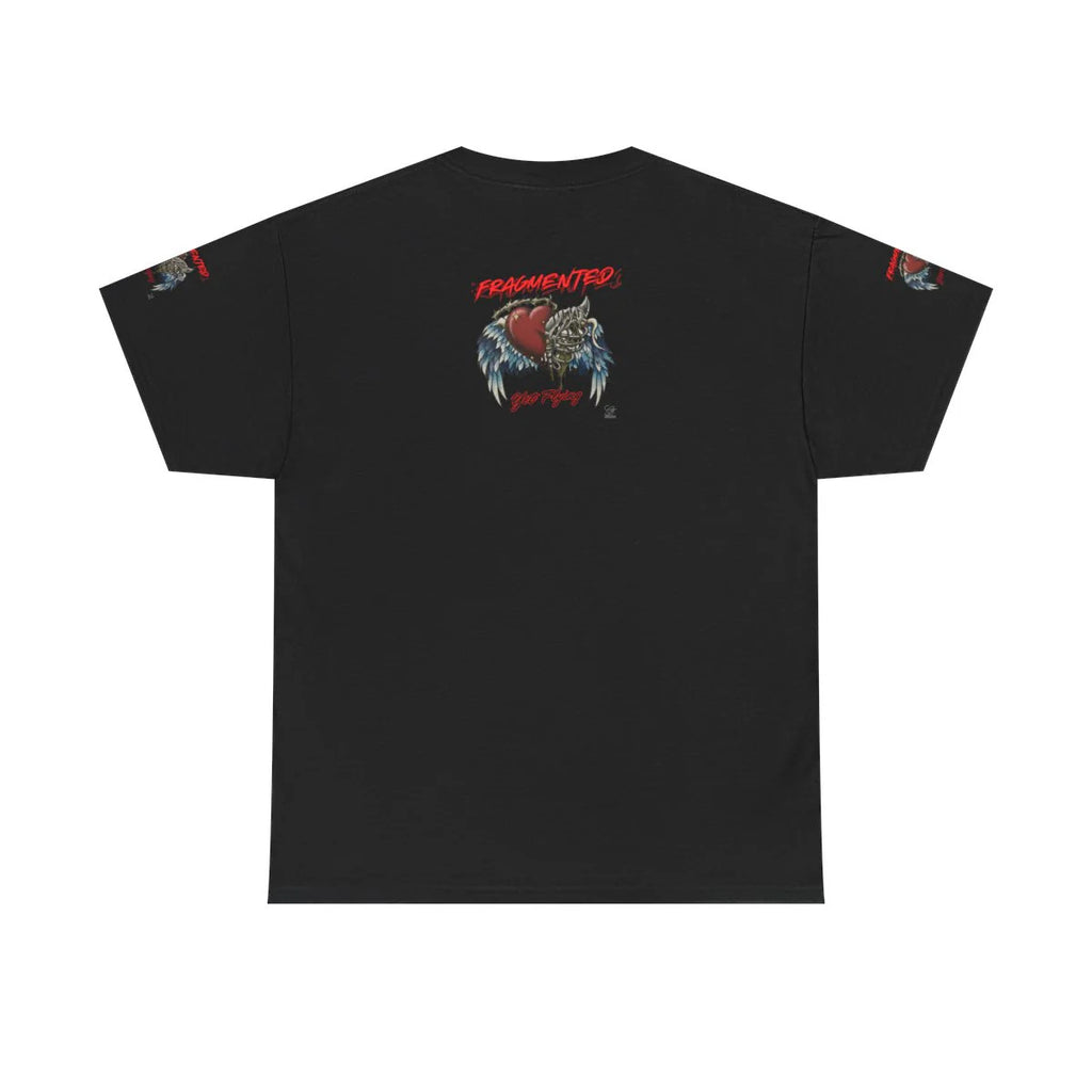 "Fragmented Yet Flying" Motivational Tattoo Style Heart and Bones Unisex Heavy