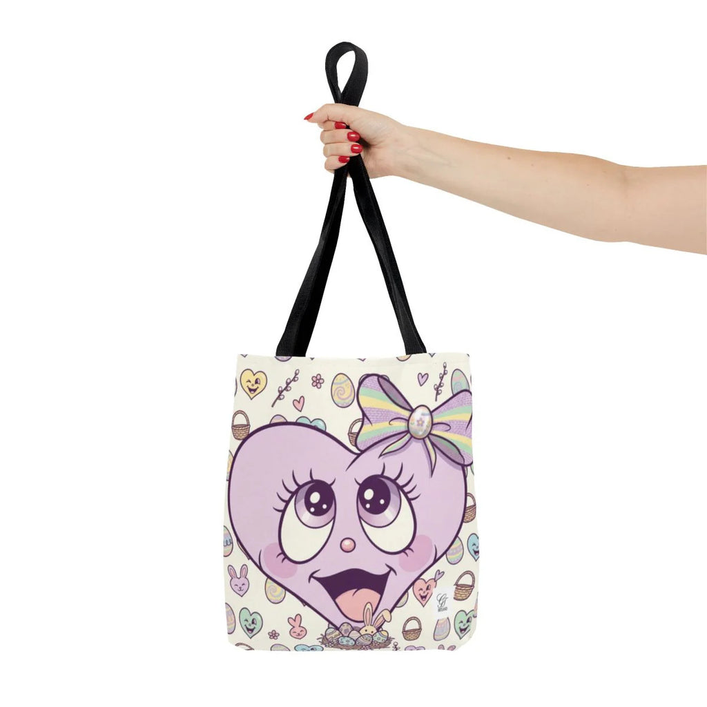 Easter Love Hunt Heart with Bow Designer Tote Bag by GT Artland