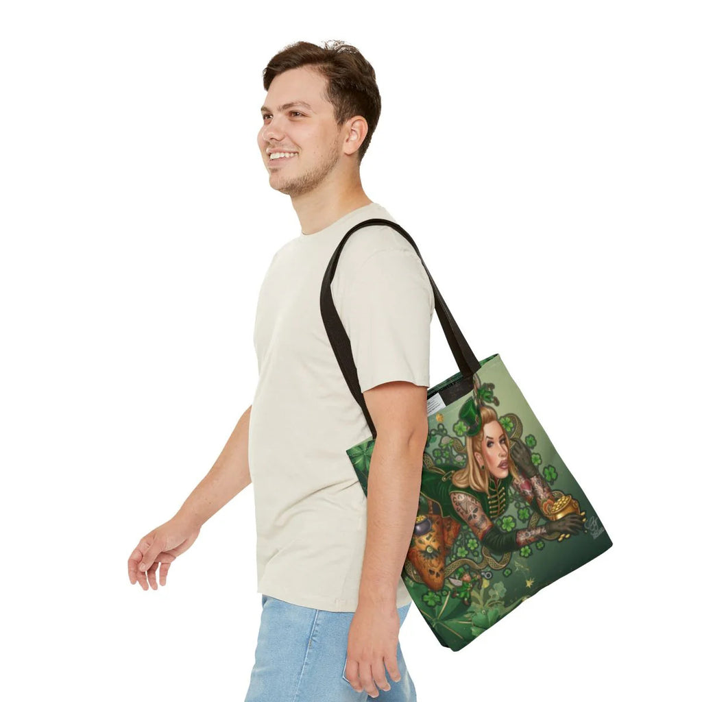 Irish St. Patick Theme Sexy Hot Irish Vixen with Tattoos Designer Tote Bag by