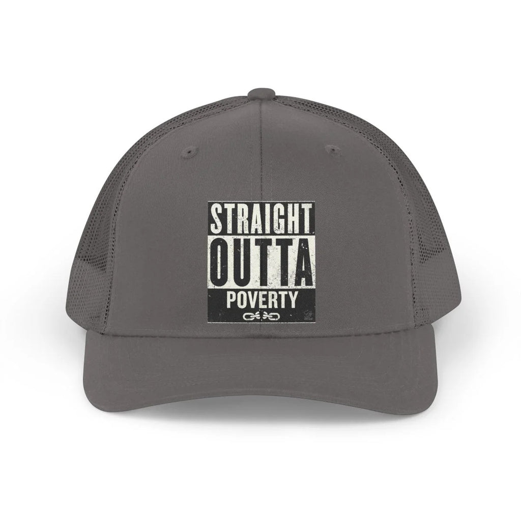 Straight outta poverty Trucker Retro Hat by GT Artland