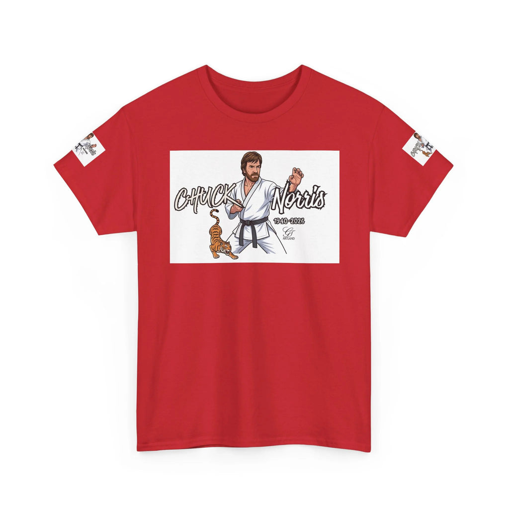 Chuck Norris Legend Martial Artist Cartoon with Tiger Tee | Retro Karate