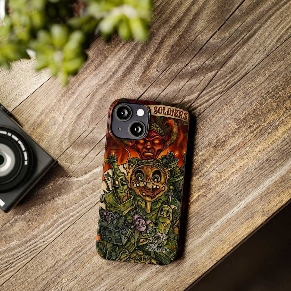 Devils Army Illustration Slim Phone Case | Horror Soldier Art by GT Artland