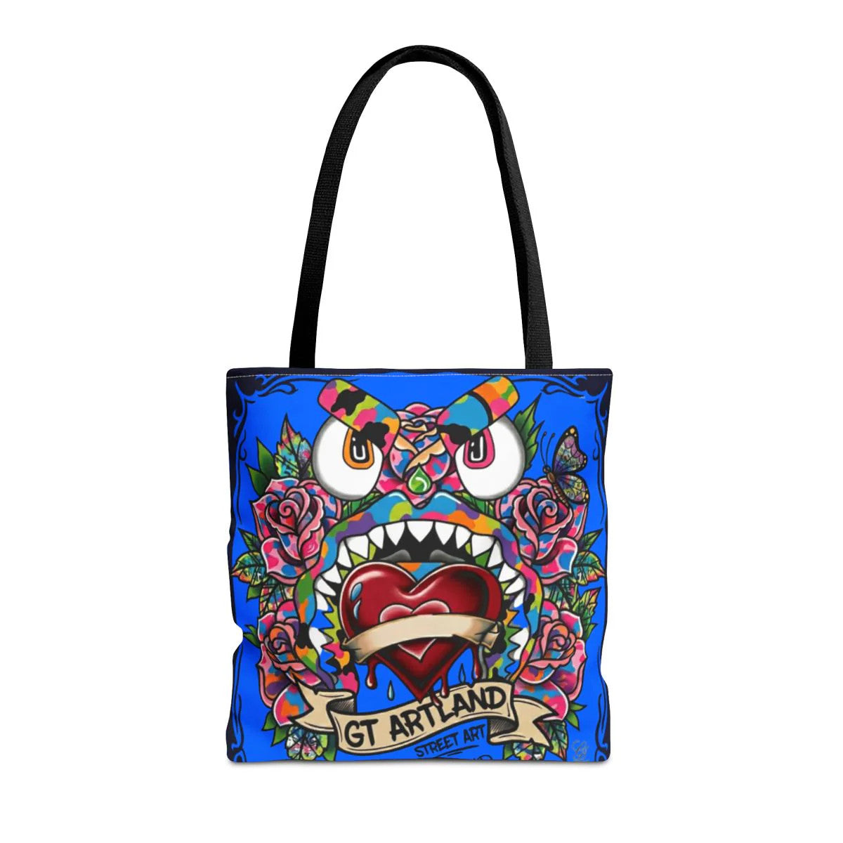 Colorful Gape Tattoo Monster Heart Tote Bag Designer sky blue Edition |