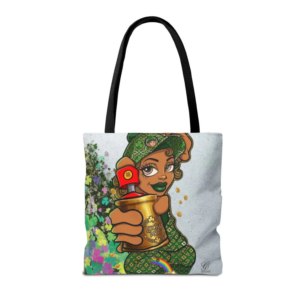 "Lucky Art" Spray Can Ebony Couple (Boy/Girl) St Patrick Theme Designer Tote