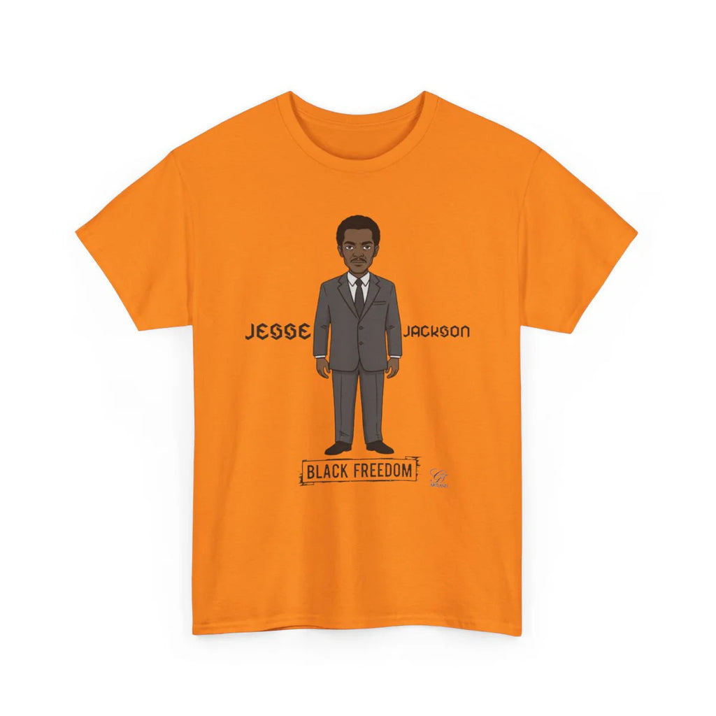Jesse Jackson Urban Cartoon Unisex Heavy Cotton Tee by GT Artland