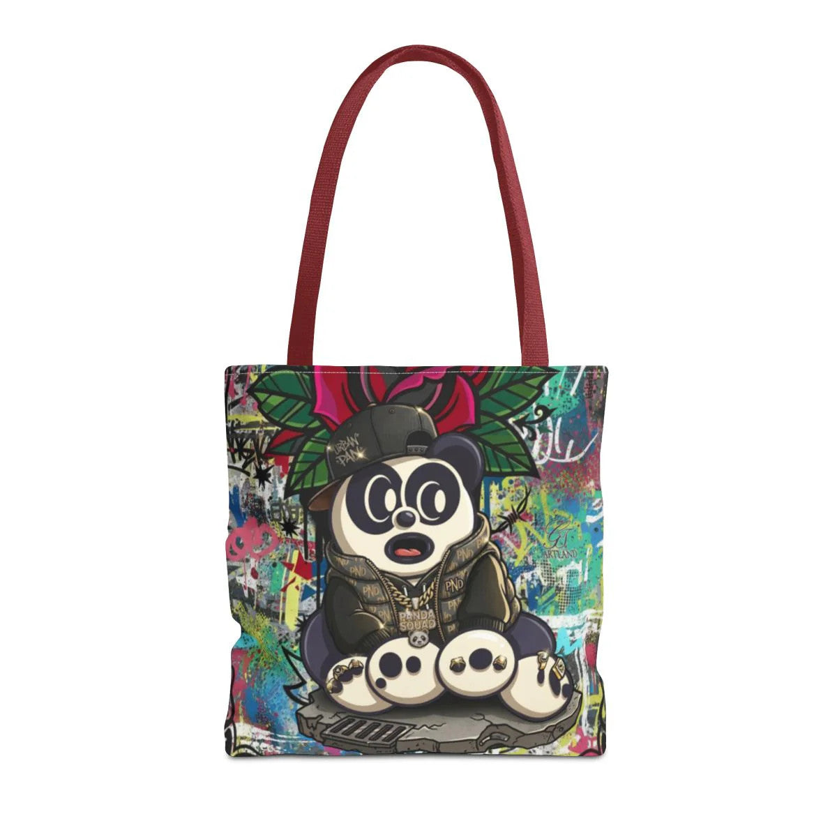 Hip Hop Panda Urban Designer Tattoo Rose Splash Tote Bag Designer | All-Over