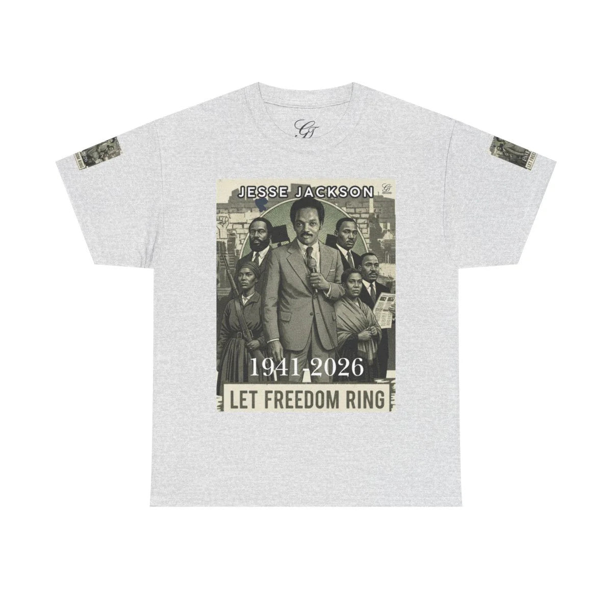 Jesse Jackson Legendary Hero Designer Deluxe Unisex Heavy Cotton Tee by GT