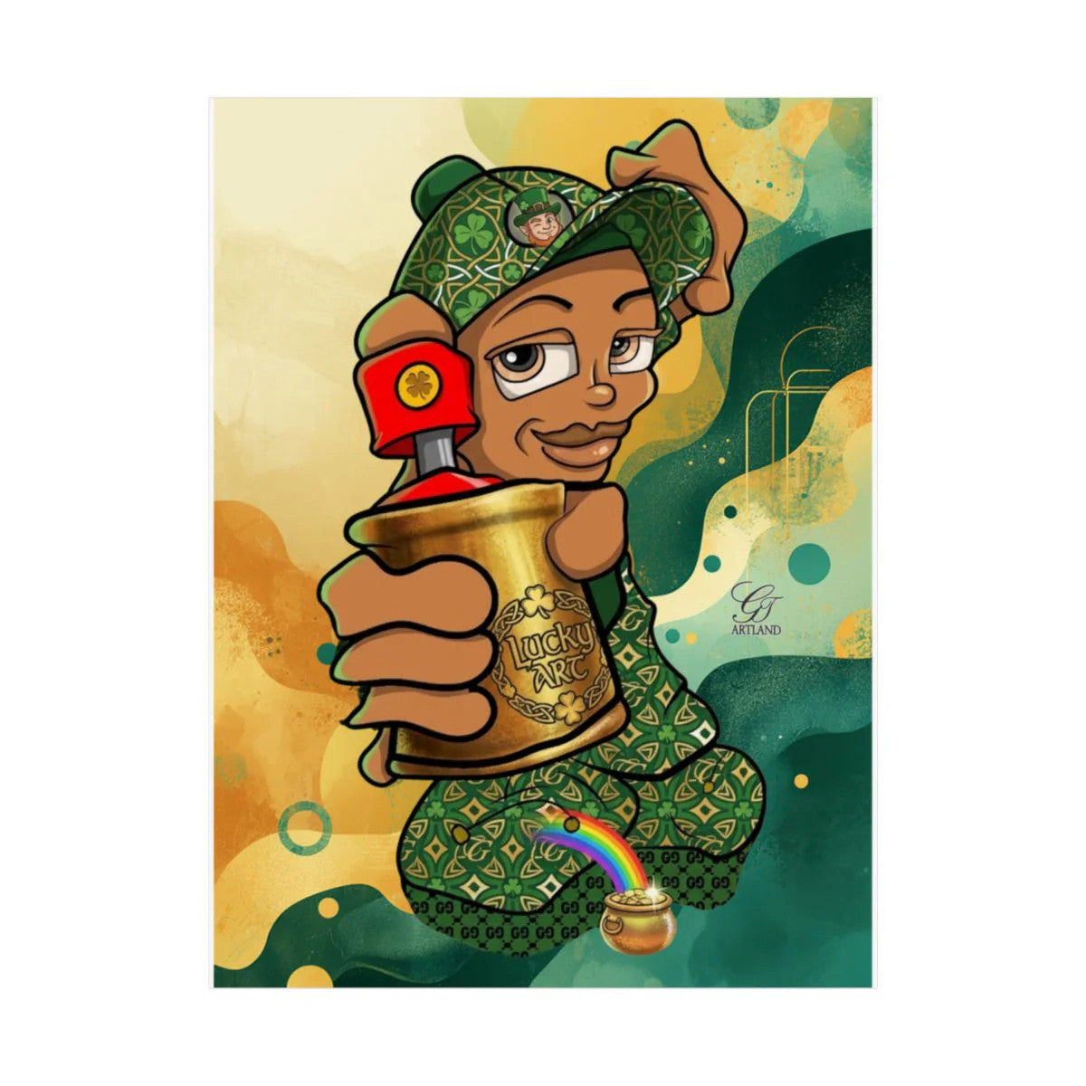 Spray Can Kid "Lucky Art" Edition Urban Toon Matte Vertical Posters by GT