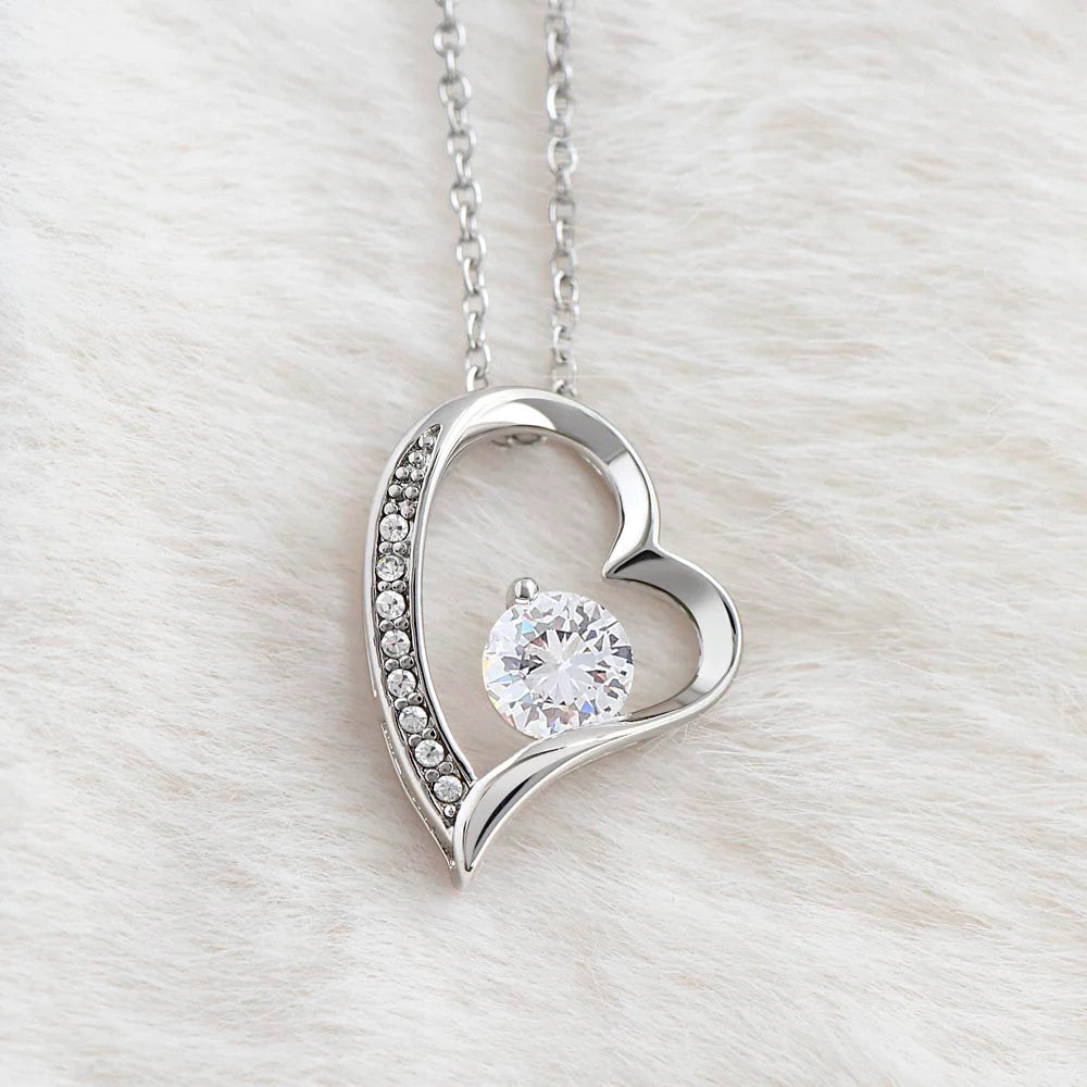 Forever Love Necklace Rhodium + Custom Personalized Luxury Box by GT Artland