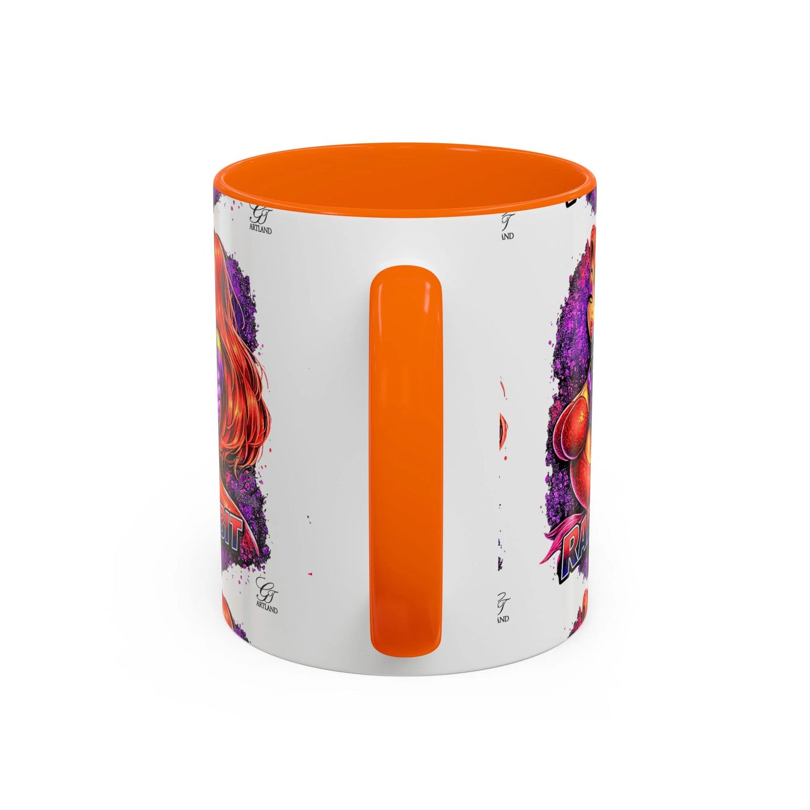 Pinup Redhead Vixen with Gun Rabbit Mug | Accent Coffee Mug 11oz 15oz by GT